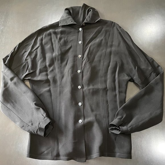 Vintage Dana Buchman Silk Button Down Blouse - Picture 1 of 2